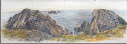 WAITING FOR ICEBERGS, TWILLINGATE   2008   oil/Mylar   22"x64"